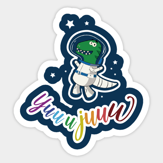 Dino Enjoy the Space Sticker by HarlinDesign